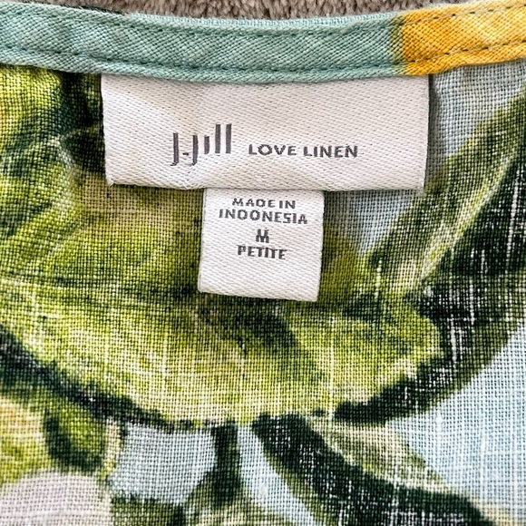 J. Jill Love Linen Lemon Print A Line Shift Dress Cottagecore Beachy Novelty MP - Picture 11 of 16